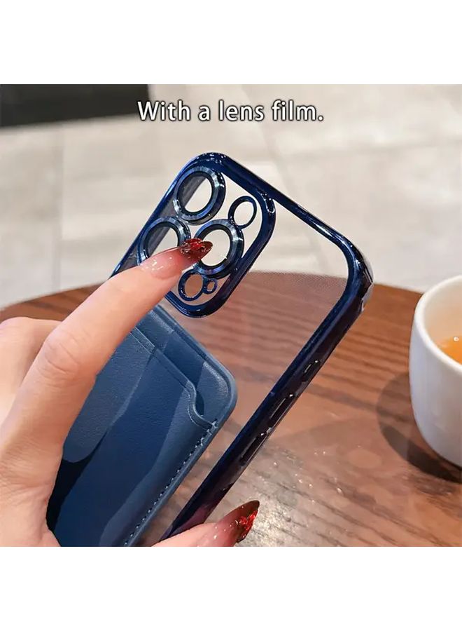 Silvery Magnetic Soft Case With Card Holder For iPhone 14 Dual Layer Design - Image 3